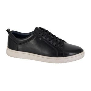 Roamers Mens Leather Sneakers / Black